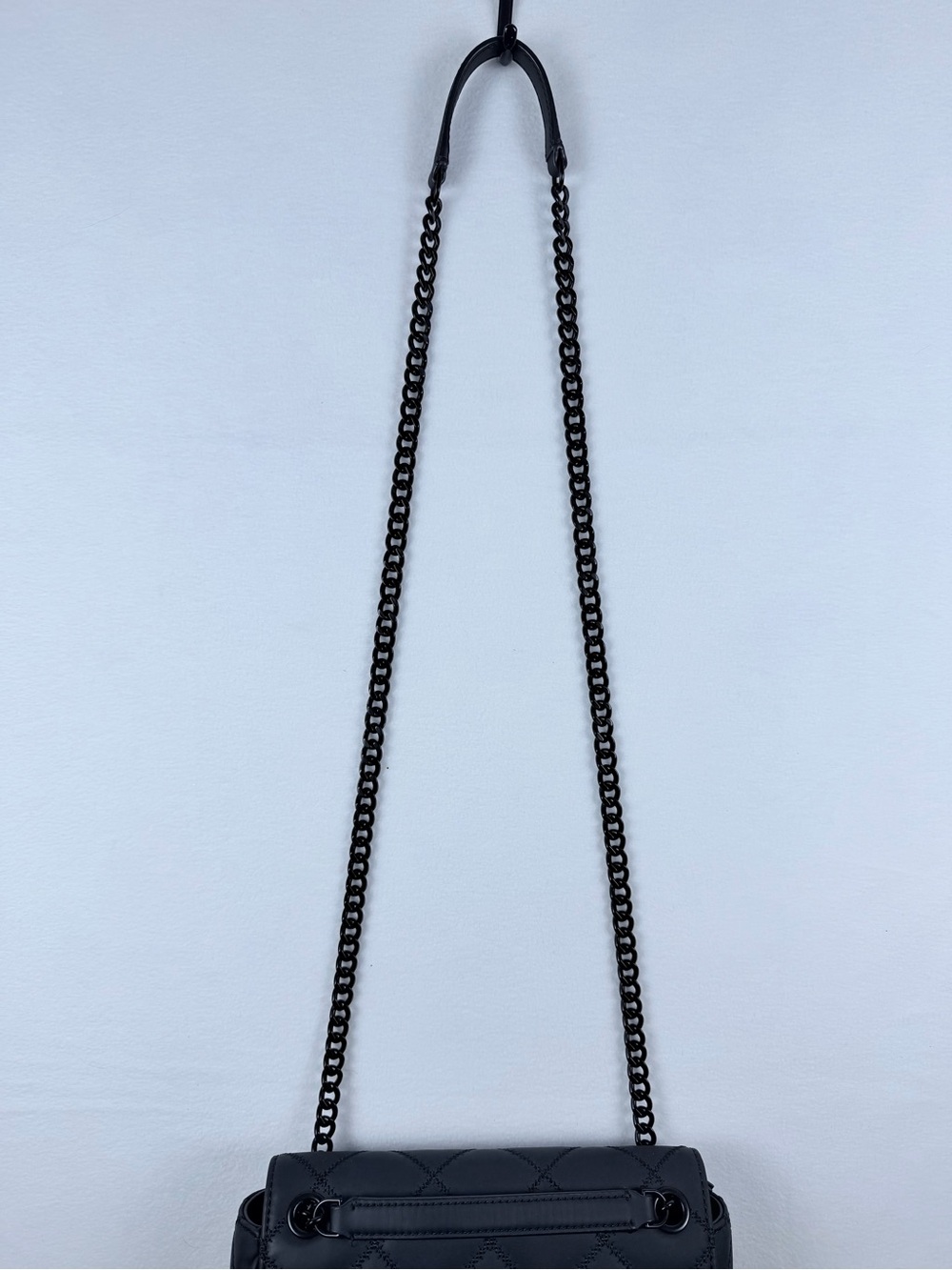 Tory Burch Black Quilted Leather Convertible Chain Shoulder Bag Crossbody Purse - Picture 5 of 16